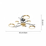 Load image into Gallery viewer, Modern Crystal Interlocking Round Ring Ceiling Light