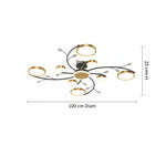 Load image into Gallery viewer, Modern Crystal Interlocking Round Ring Ceiling Light