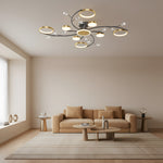 Load image into Gallery viewer, Modern Crystal Interlocking Round Ring Ceiling Light