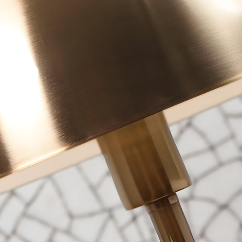 Modern Brass and Marble Cylindrical Floor Lamp