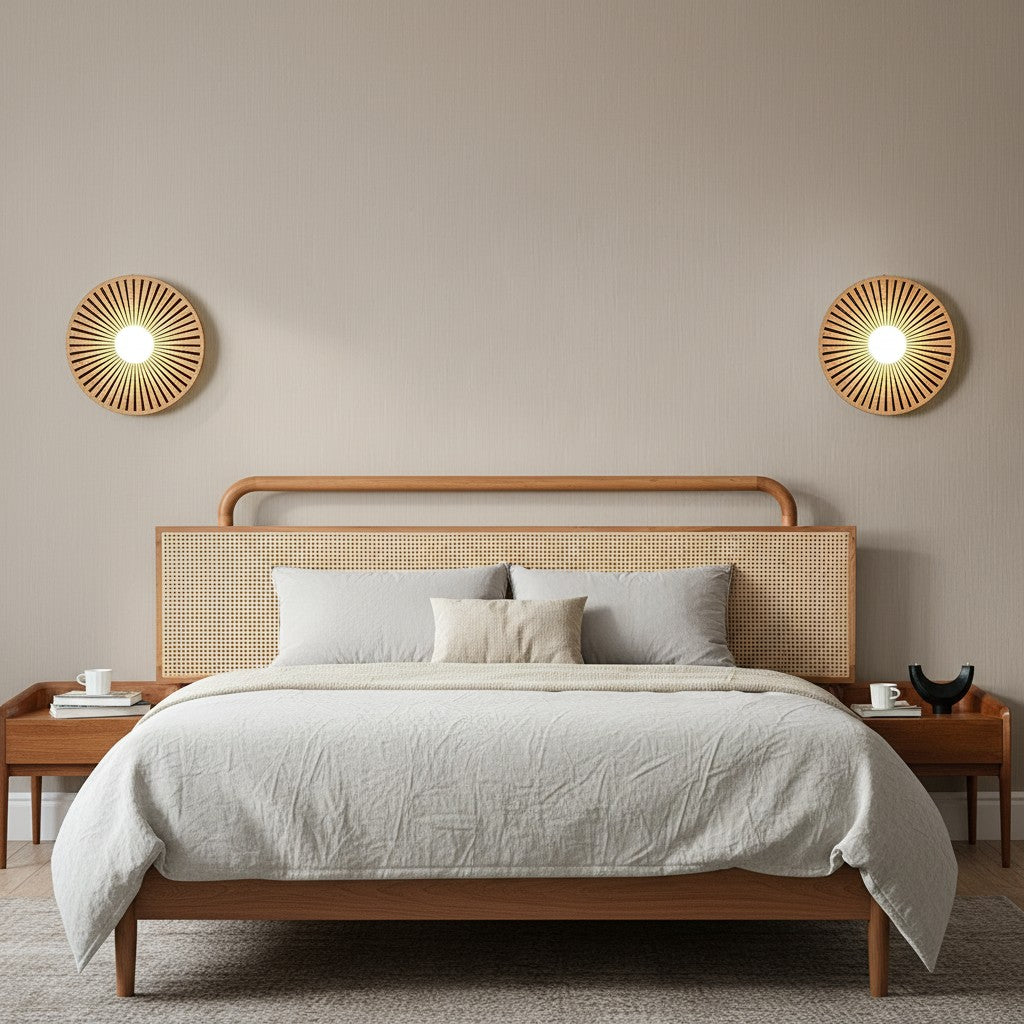 Applique murale ronde moderne et minimaliste en résine et verre