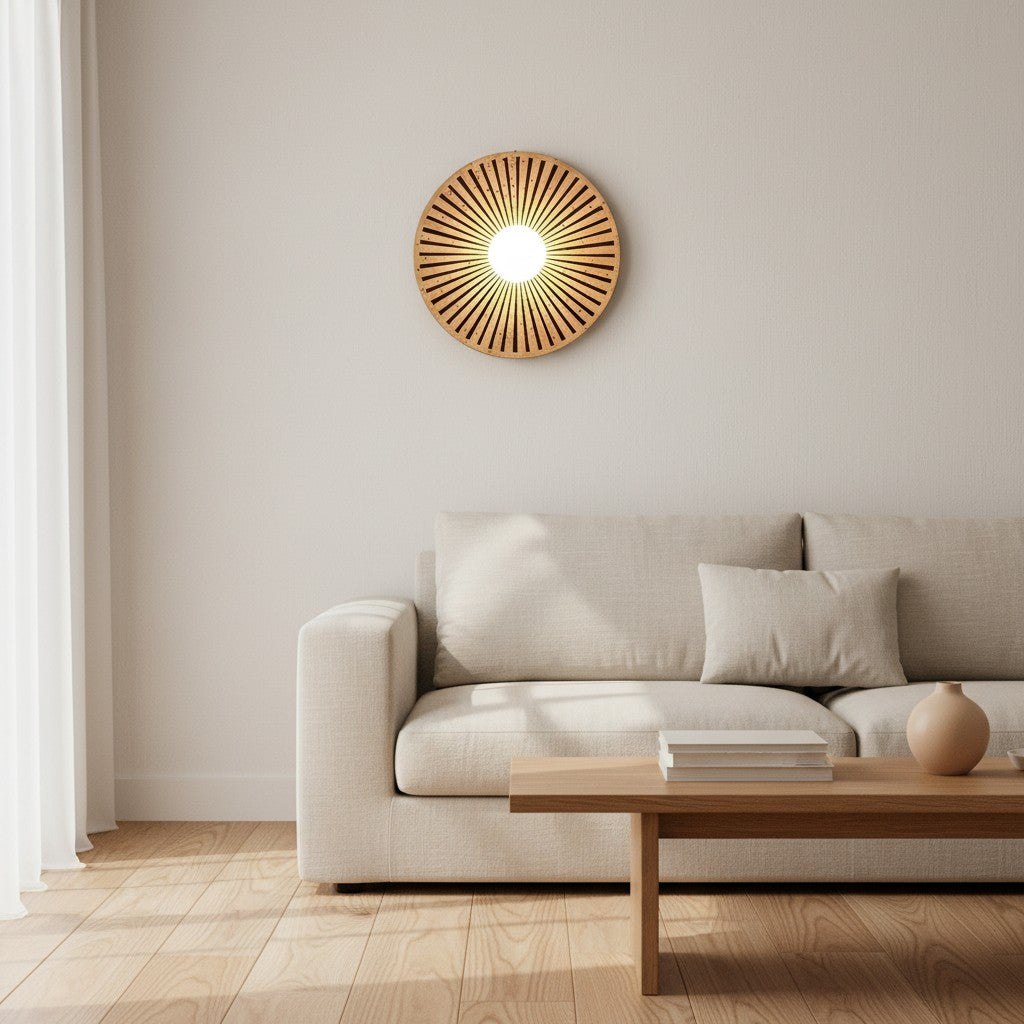 Applique murale ronde moderne et minimaliste en résine et verre