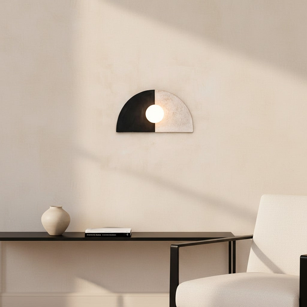 Applique murale ronde moderne et minimaliste en résine et verre