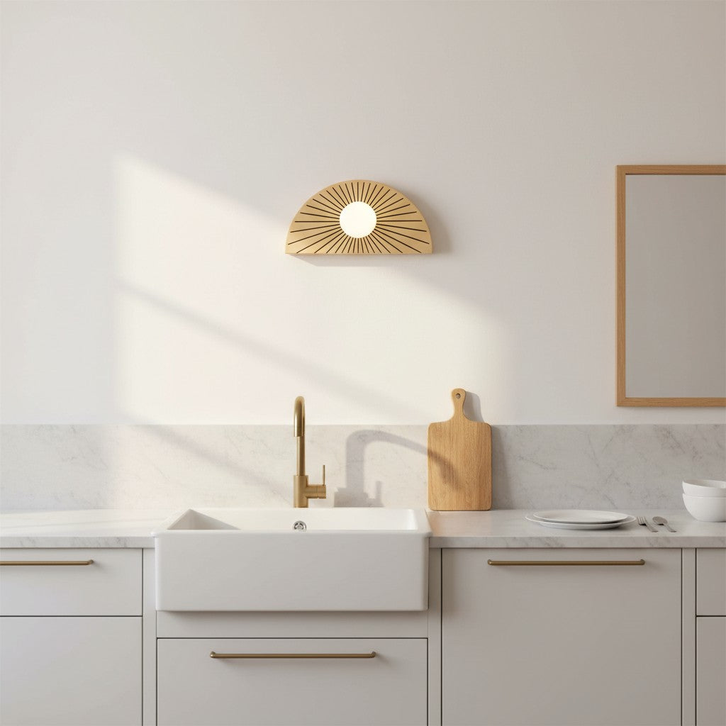 Applique murale ronde moderne et minimaliste en résine et verre