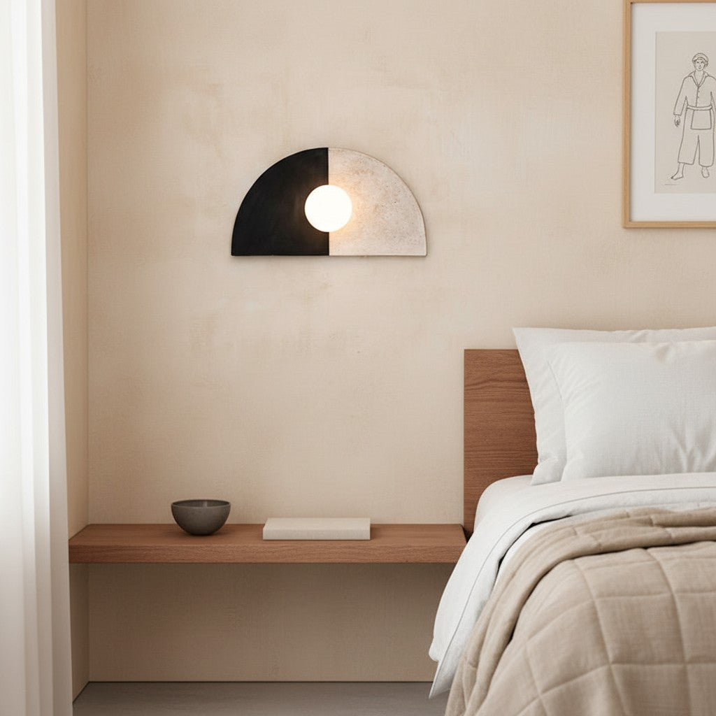 Applique murale ronde moderne et minimaliste en résine et verre