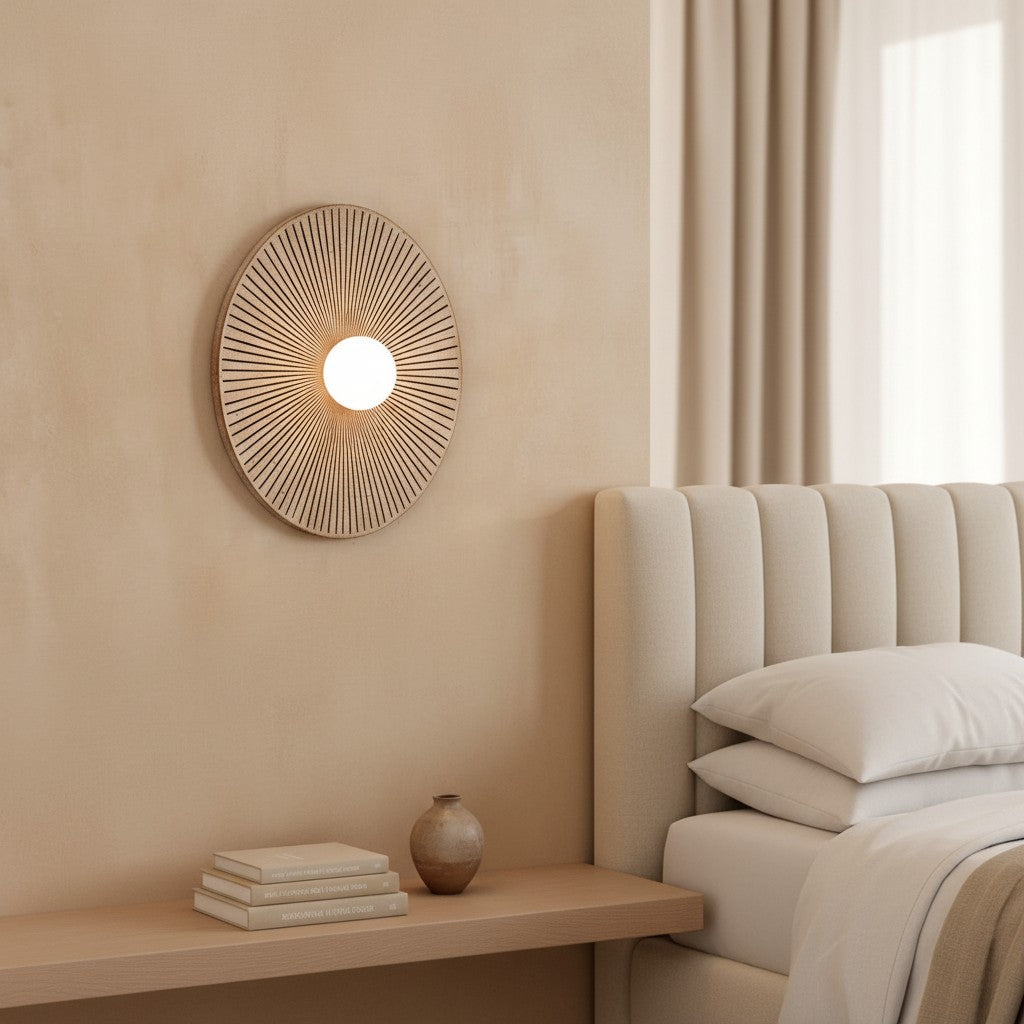 Applique murale ronde moderne et minimaliste en résine et verre