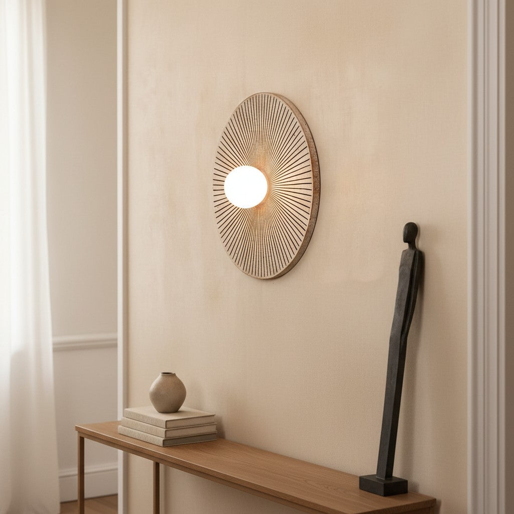 Applique murale ronde moderne et minimaliste en résine et verre