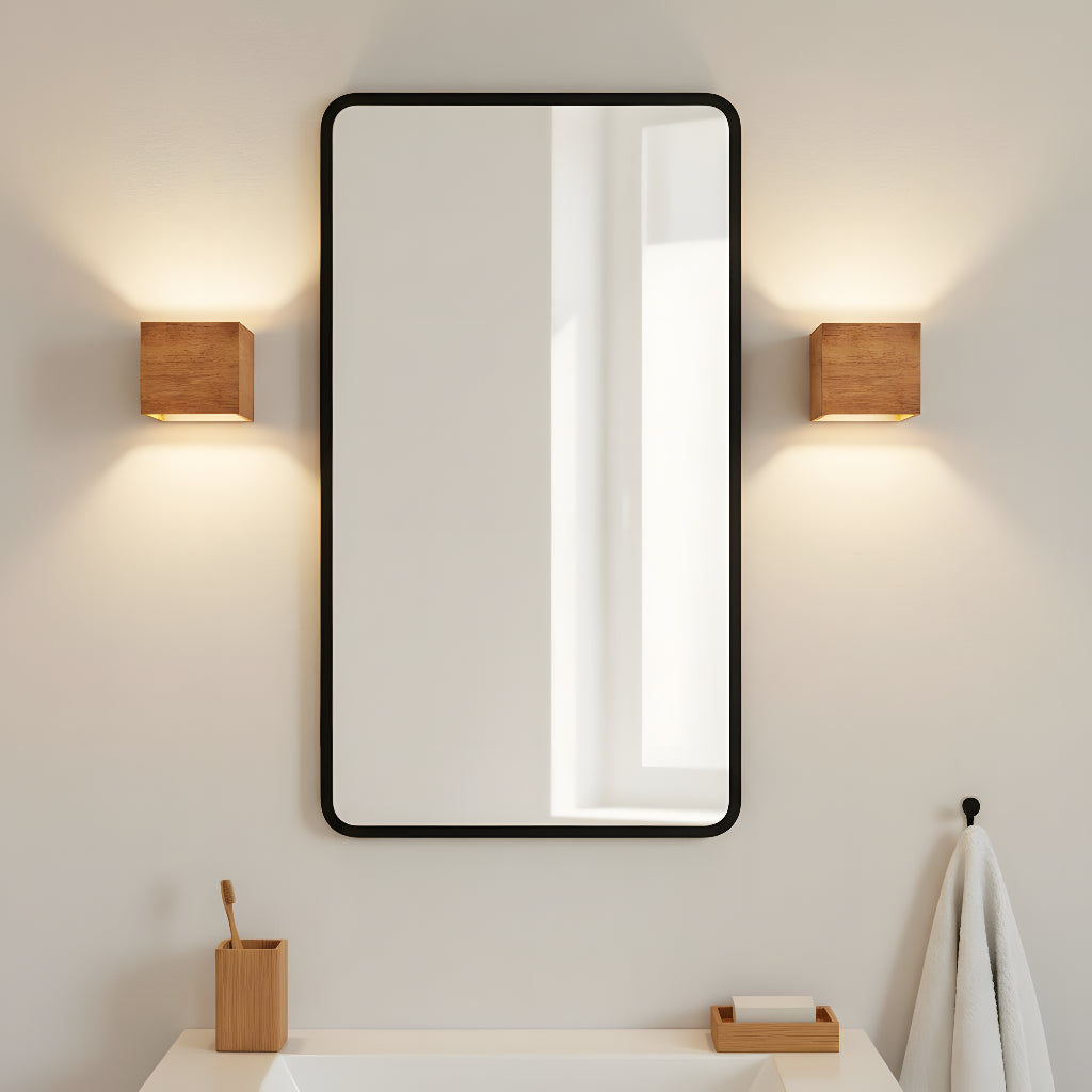 Modern Minimalist Wood Geometric Wall Sconce