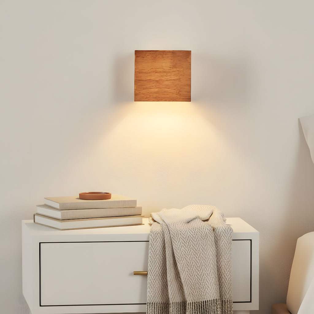 Modern Minimalist Wood Geometric Wall Sconce