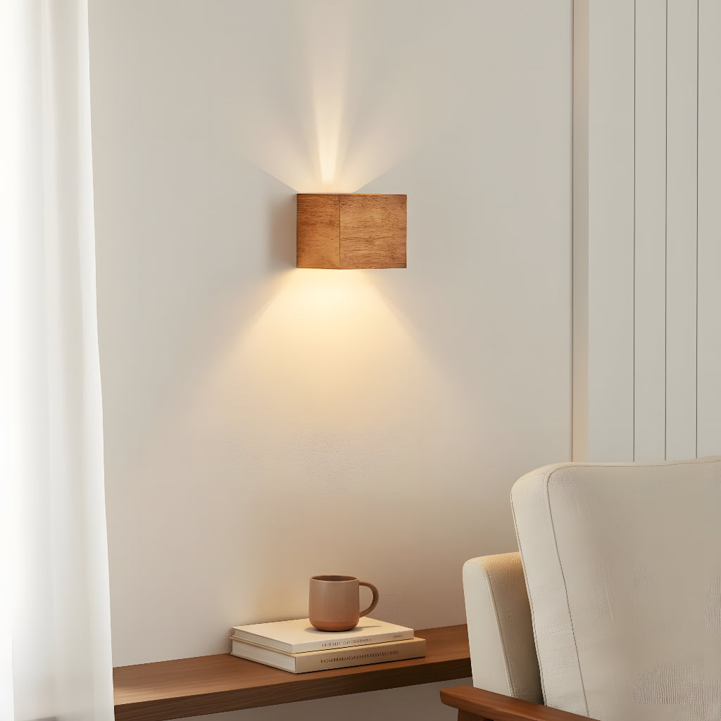 Modern Minimalist Wood Geometric Wall Sconce