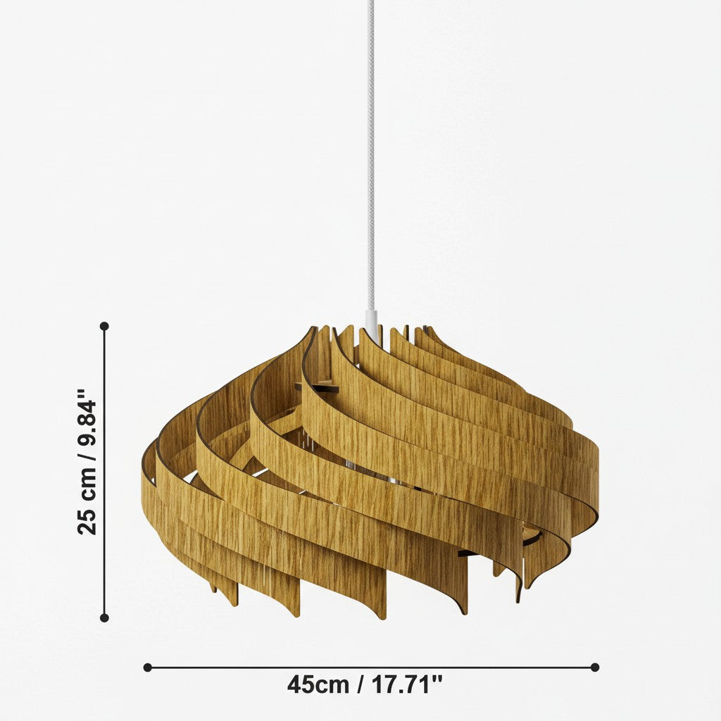 Modern Handmade Solid Oak Pinecone Pendant Light