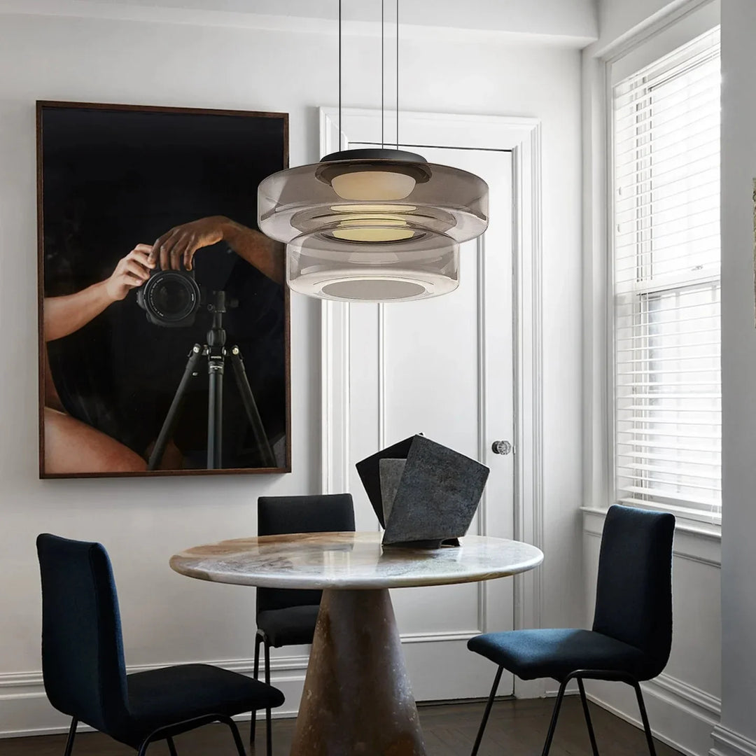 Oberon Creative Multi-Disc Glass Pendant Light