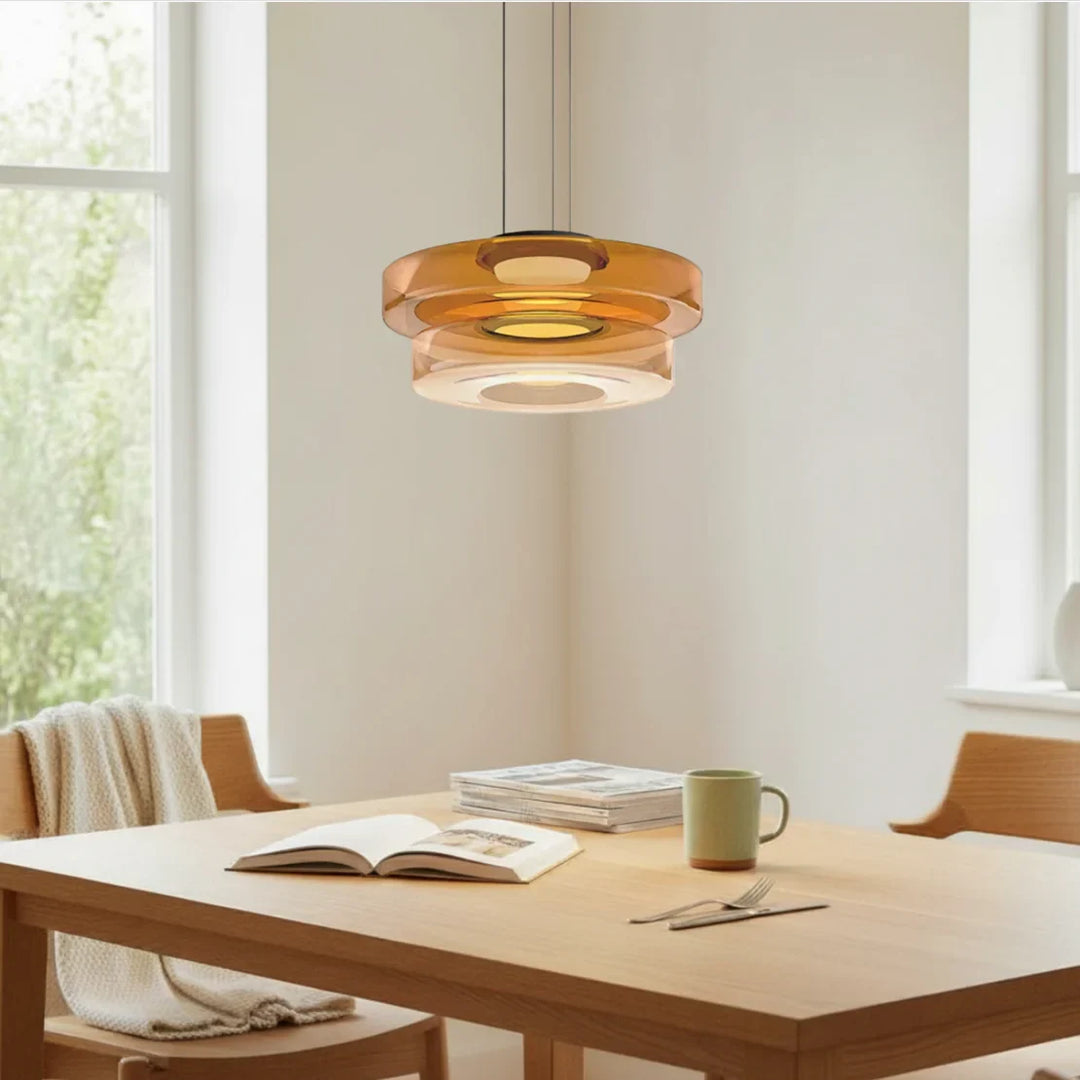 Oberon Creative Multi-Disc Glass Pendant Light