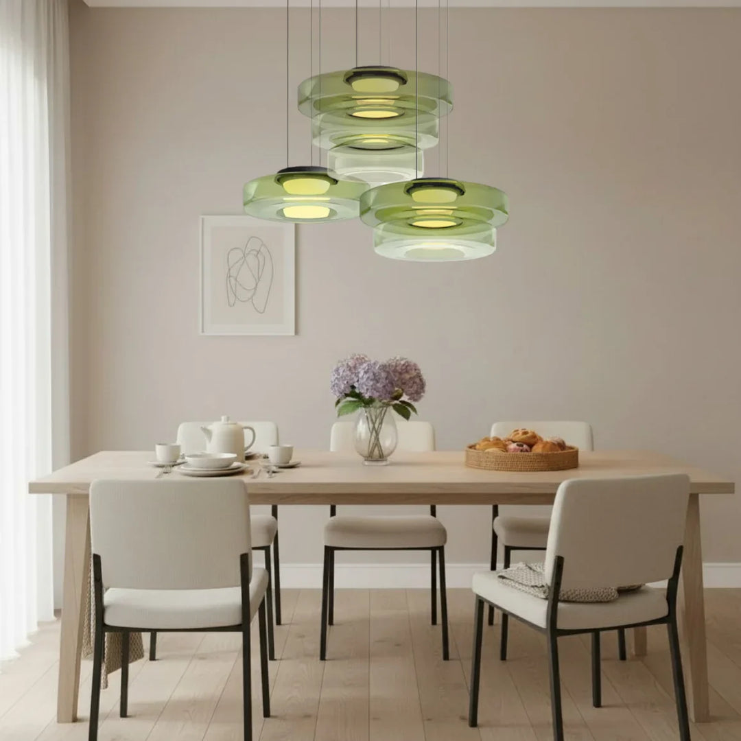 Oberon Creative Multi-Disc Glass Pendant Light