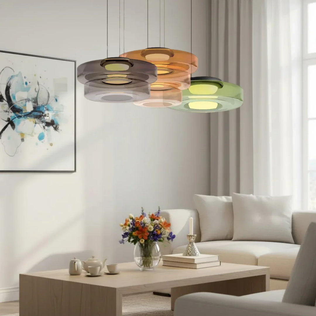 Oberon Creative Multi-Disc Glass Pendant Light