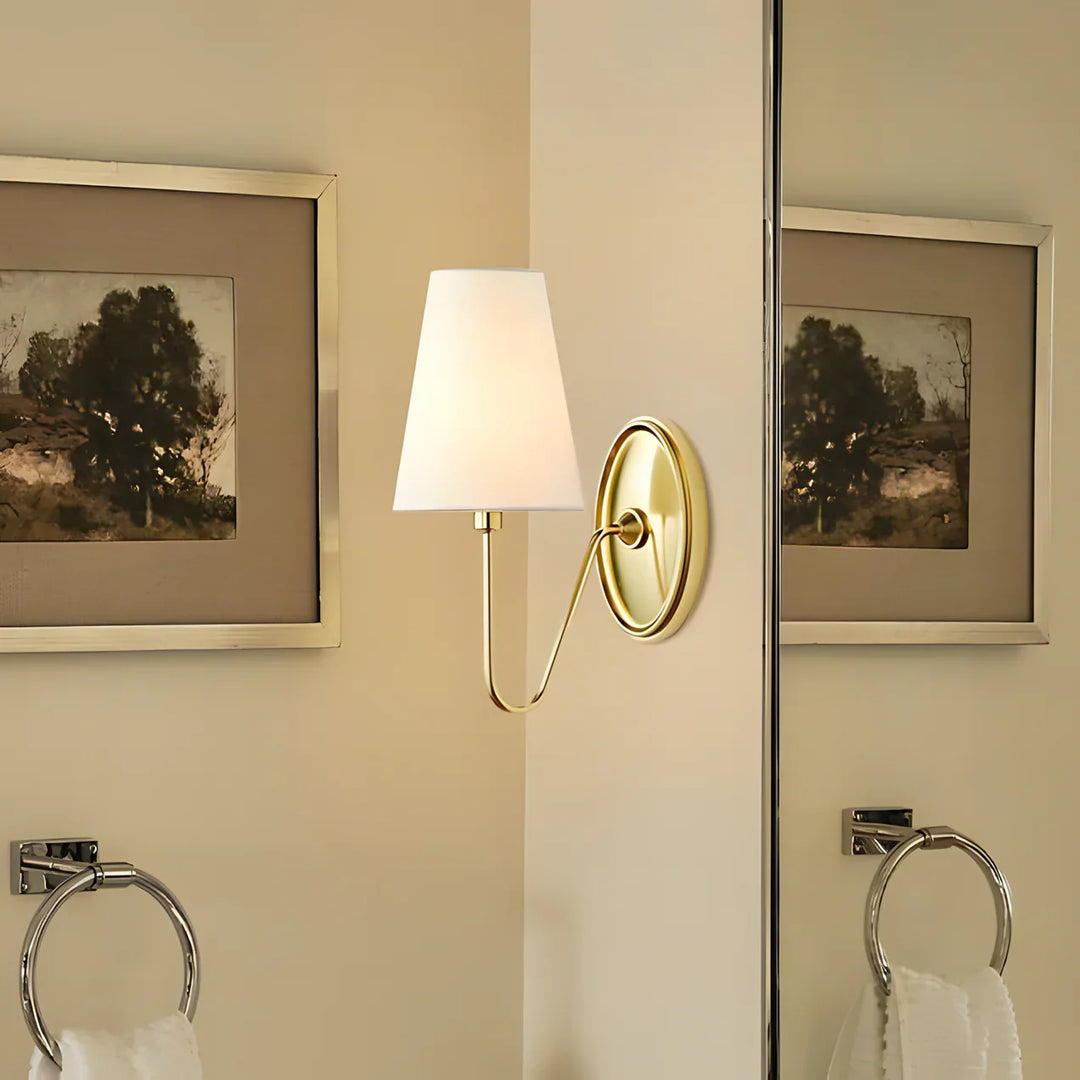 Kynance Retro Metal Linen Shade Wall Sconce