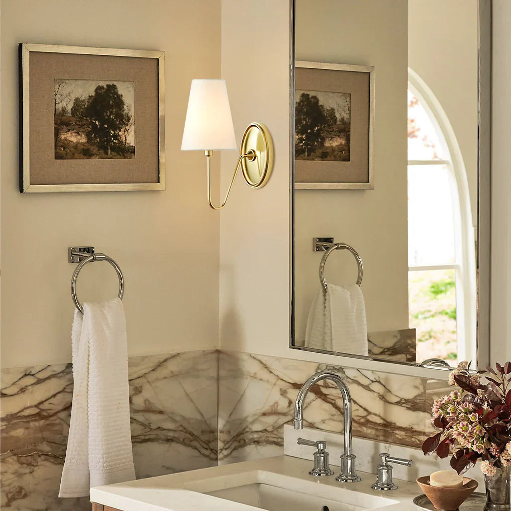 Kynance Retro Metal Linen Shade Wall Sconce