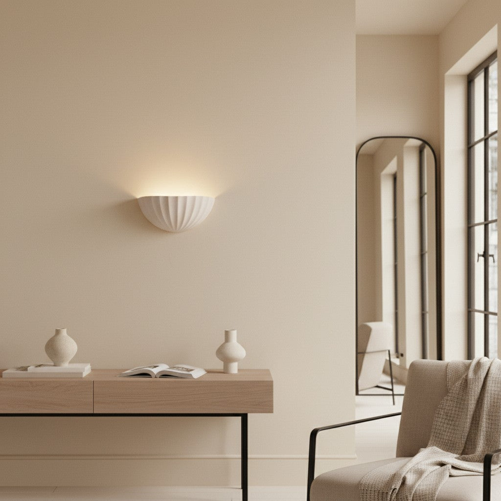 Applique murale rétro en céramique à pétales de fleurs