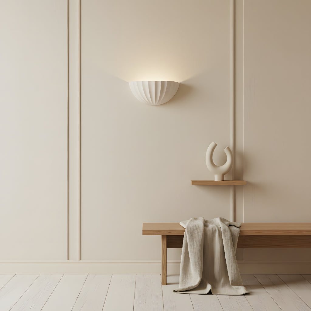 Applique murale rétro en céramique à pétales de fleurs