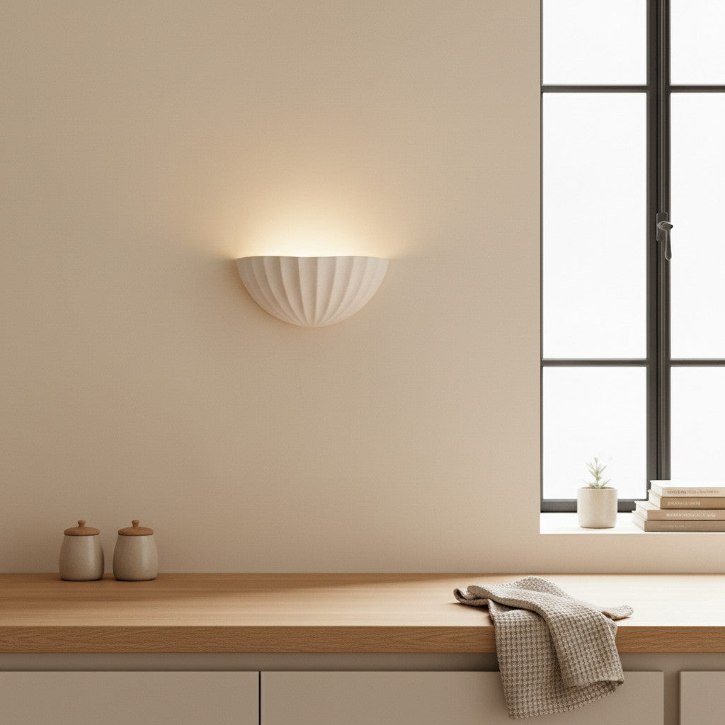 Applique murale rétro en céramique à pétales de fleurs