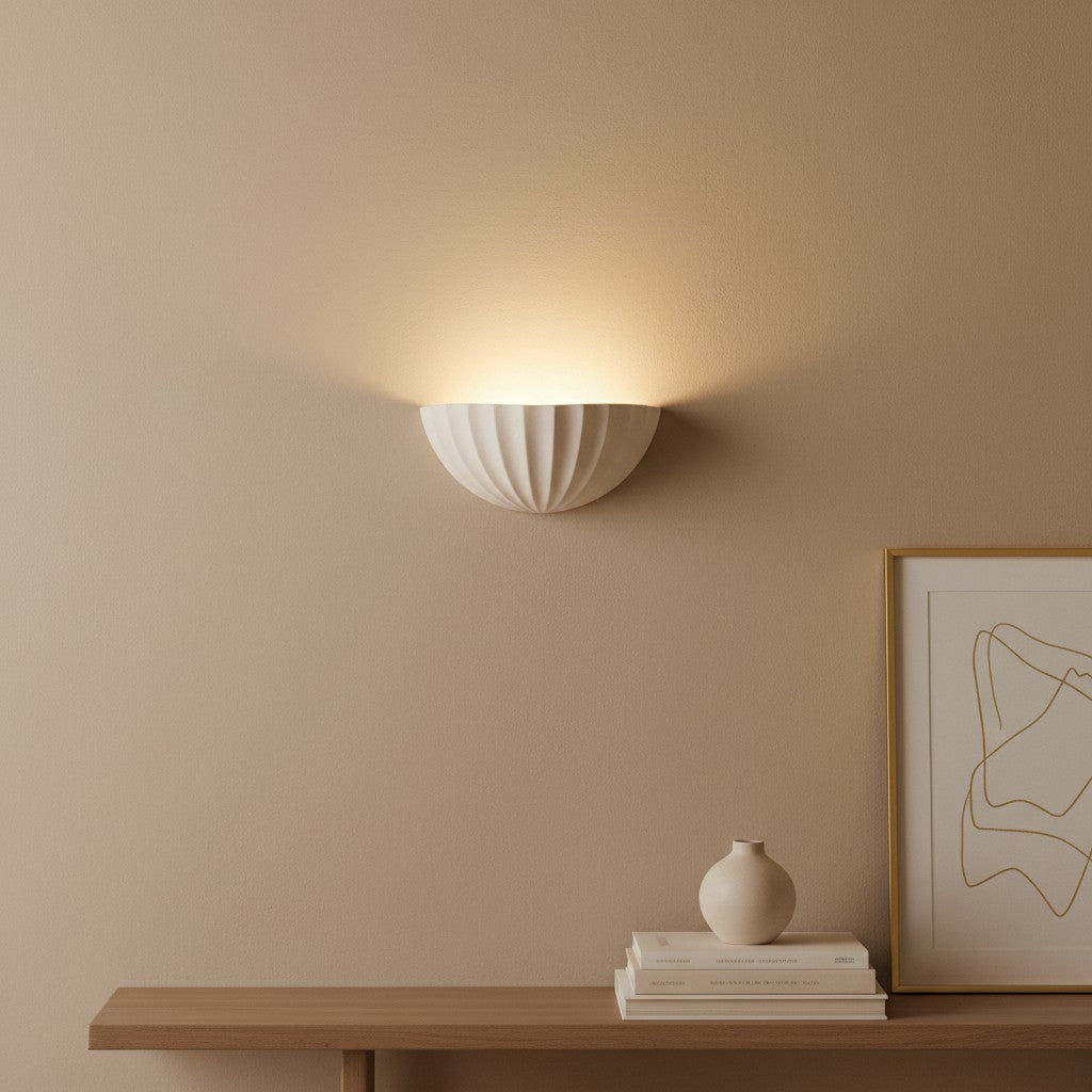 Applique murale rétro en céramique à pétales de fleurs