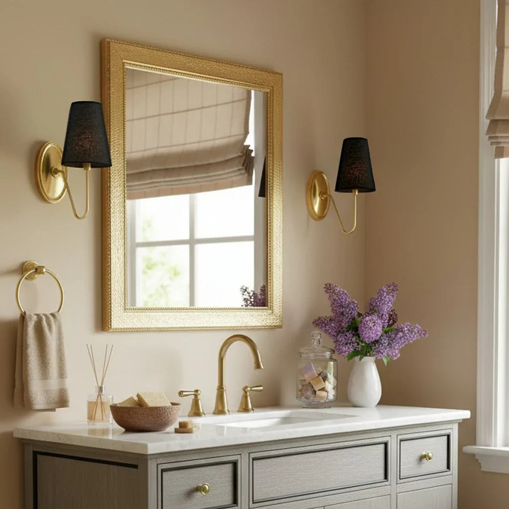 Kynance Retro Metal Linen Shade Wall Sconce