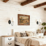 Load image into Gallery viewer, Kynance Retro Metal Linen Shade Wall Sconce