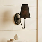 Load image into Gallery viewer, Kynance Retro Metal Linen Shade Wall Sconce