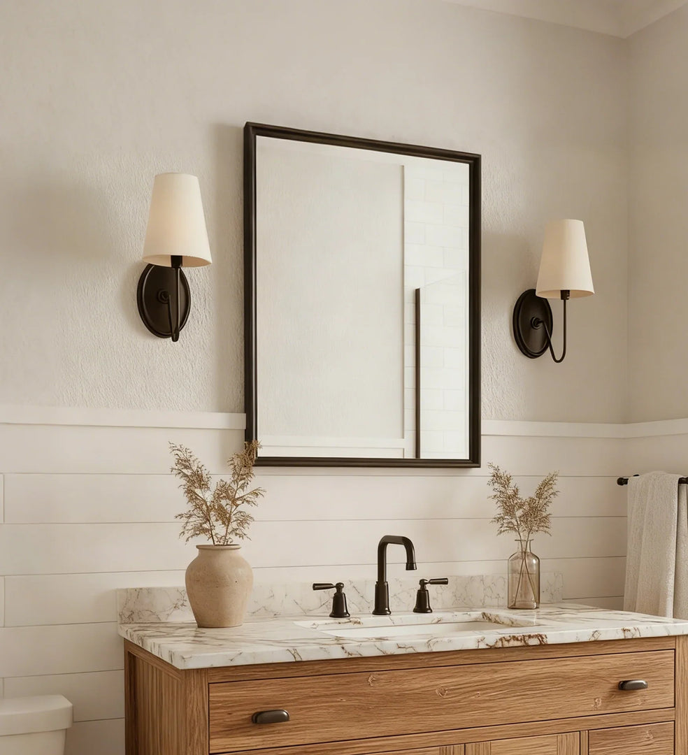 Kynance Retro Metal Linen Shade Wall Sconce