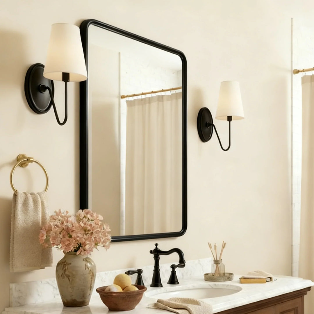 Kynance Retro Metal Linen Shade Wall Sconce