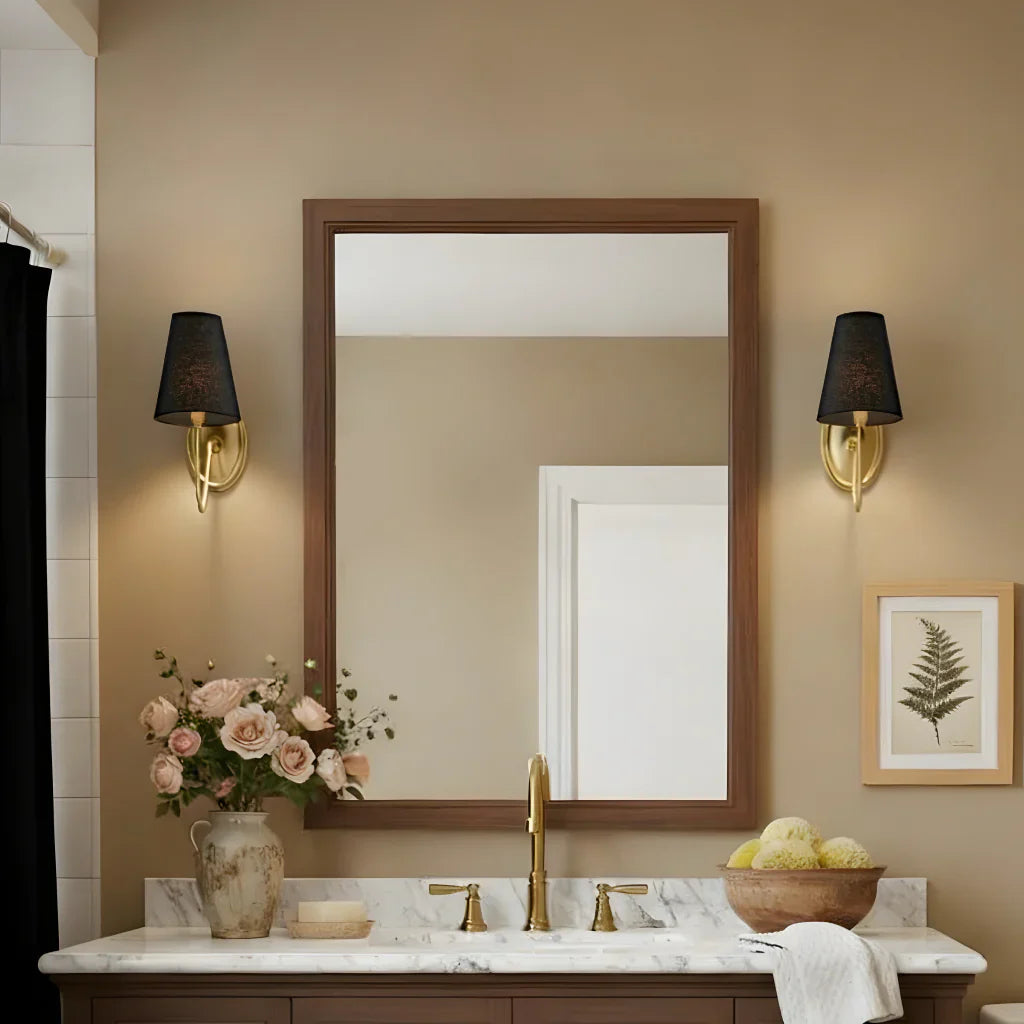 Kynance Retro Metal Linen Shade Wall Sconce