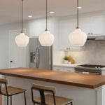 Load image into Gallery viewer, Jemima Retro Ribbed Frosted White Glass Pendant Light