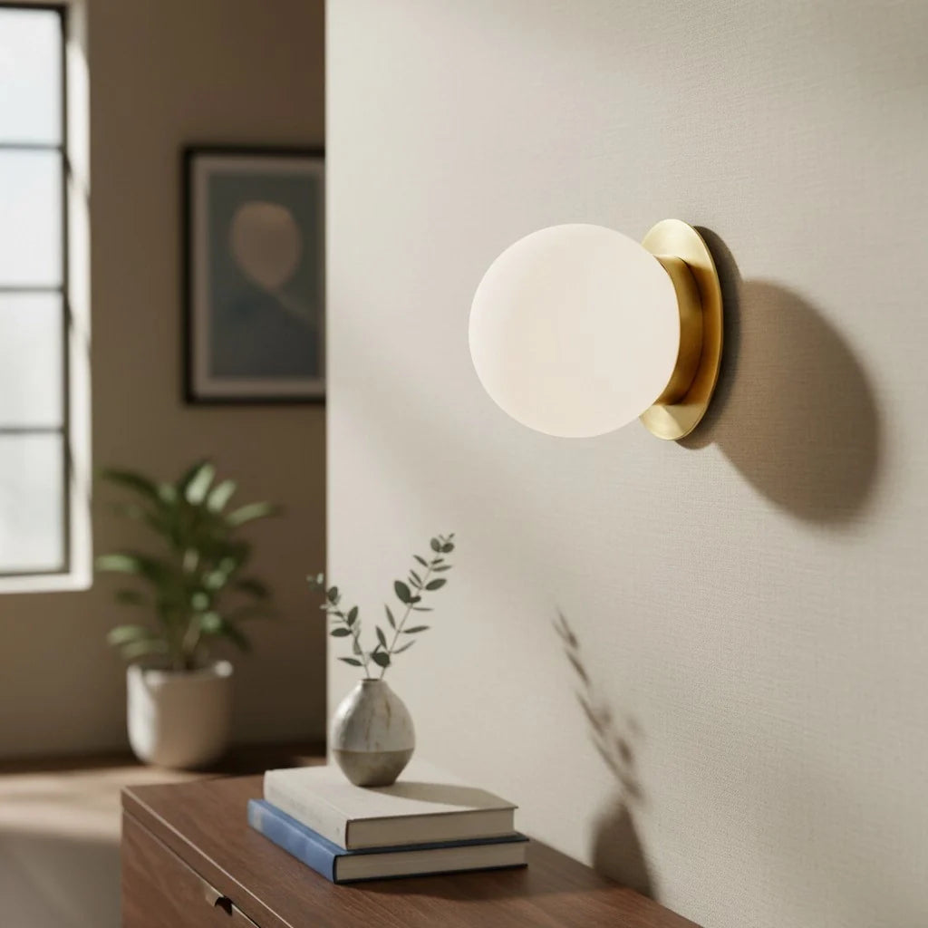 Rowan Minimalist Globe Glass Wall Sconce