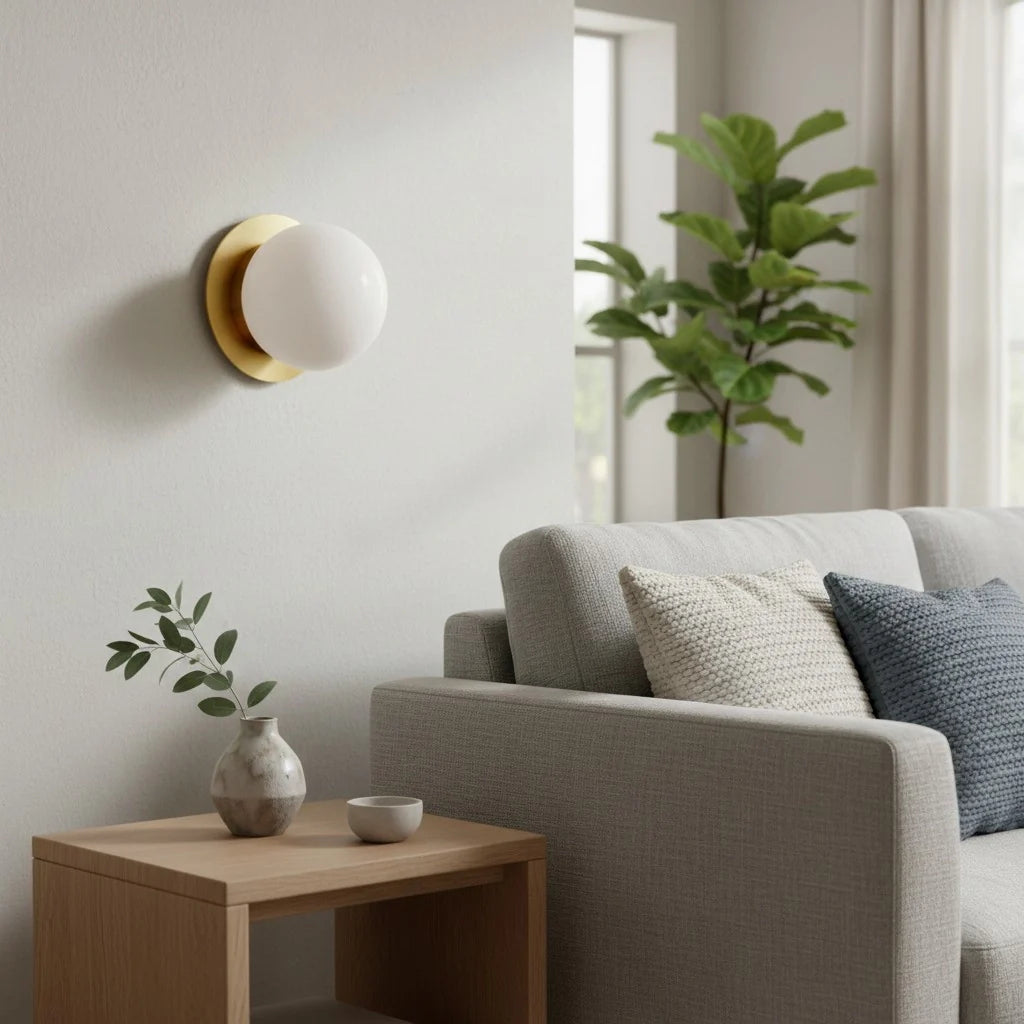 Rowan Minimalist Globe Glass Wall Sconce