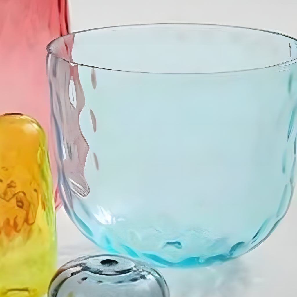 Suspension scandinave artisanale en forme de galets de verre colorés