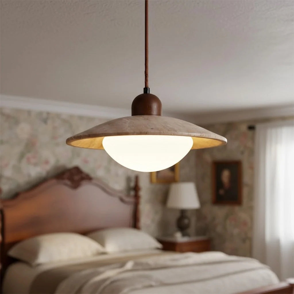 Svana Vintage Wabi-Sabi Travertine Pendant Light