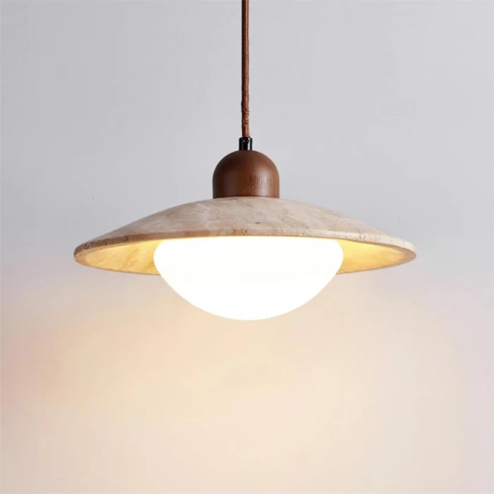 Svana Vintage Wabi-Sabi Travertine Pendant Light