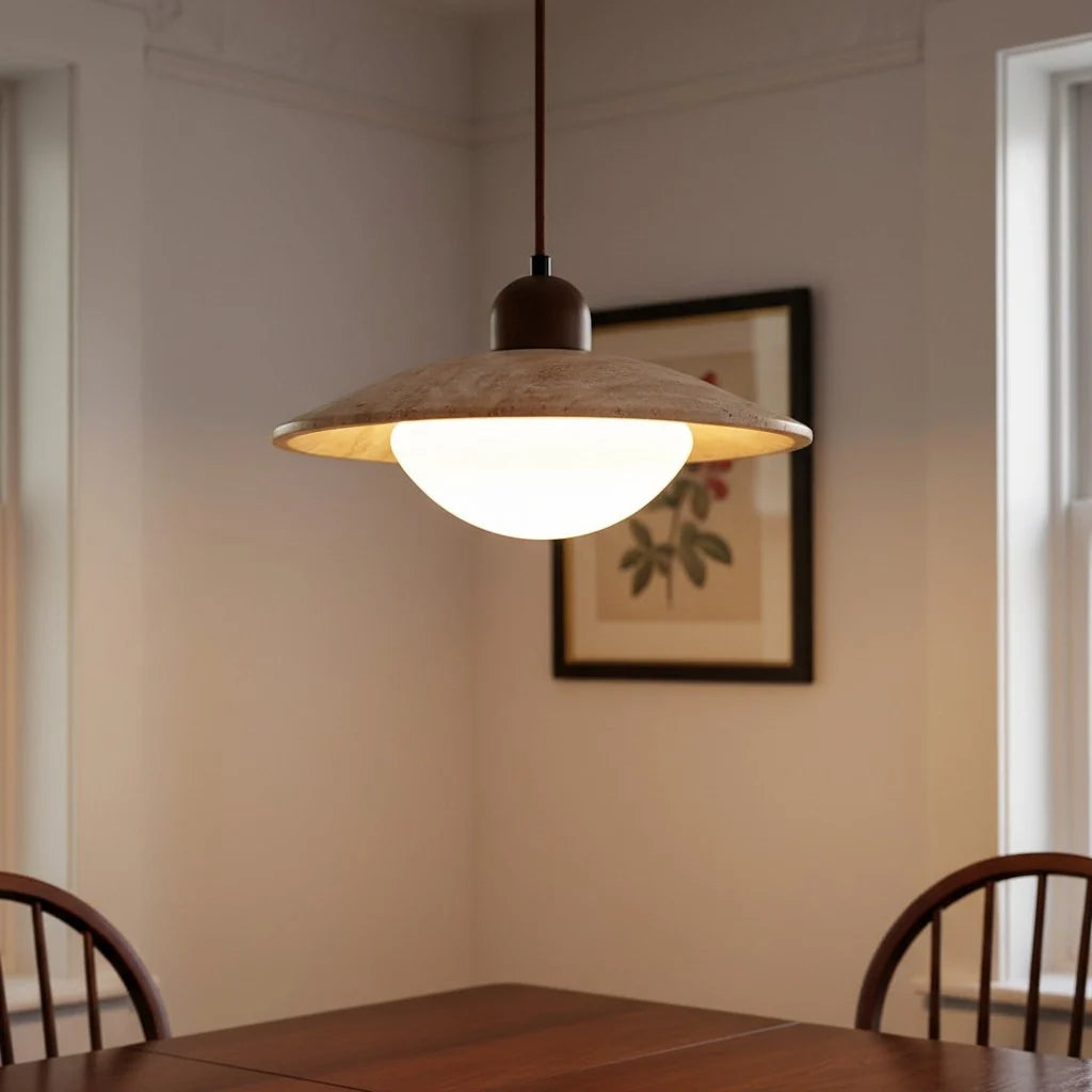 Svana Vintage Wabi-Sabi Travertine Pendant Light