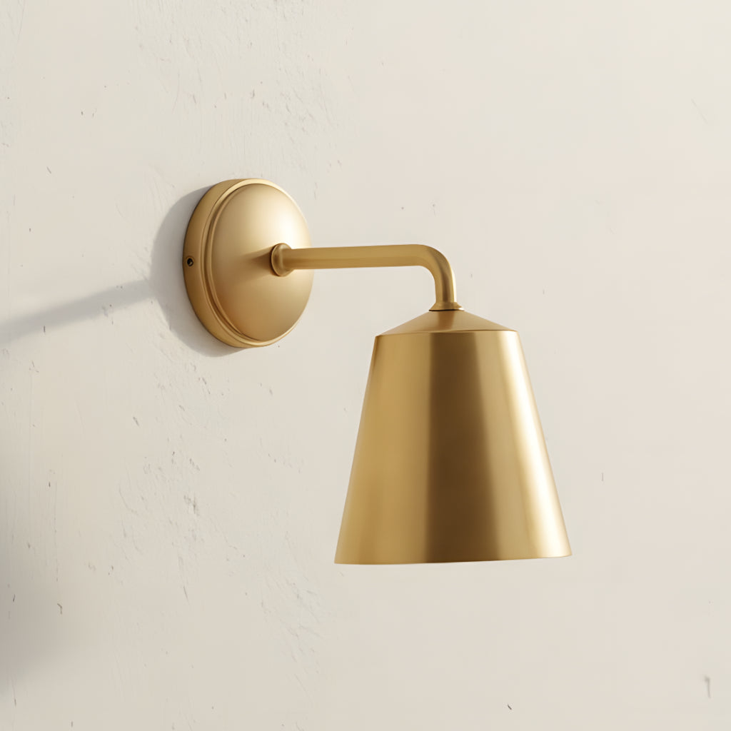 Vintage Antique Brass Conical Wall Sconce