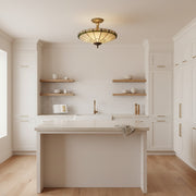 Plafonnier bol en vitrail style Tiffany vintage