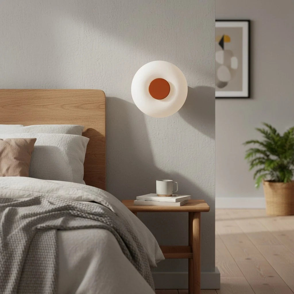 Vorell Minimalist Round Glass Wall Light