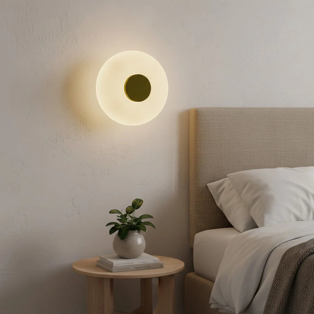 Vorell Minimalist Round Glass Wall Light