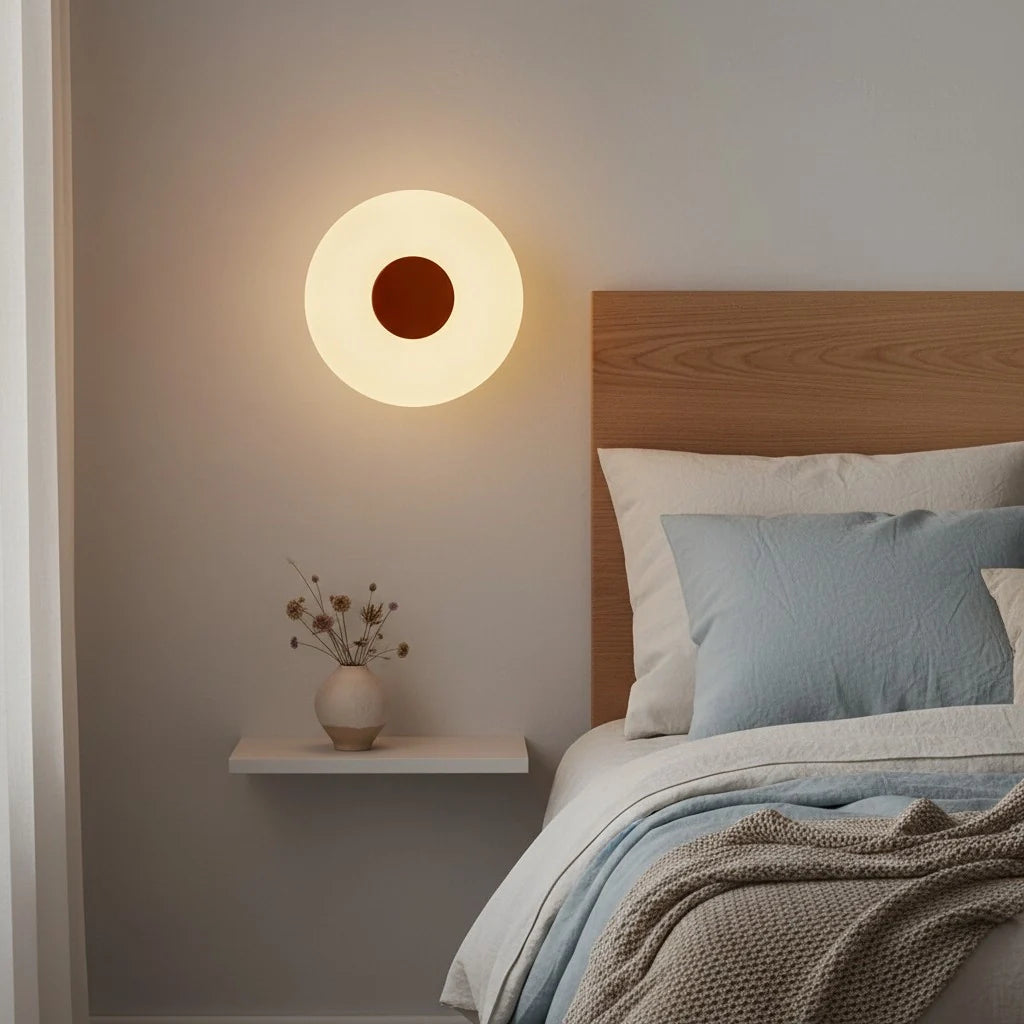 Vorell Minimalist Round Glass Wall Light