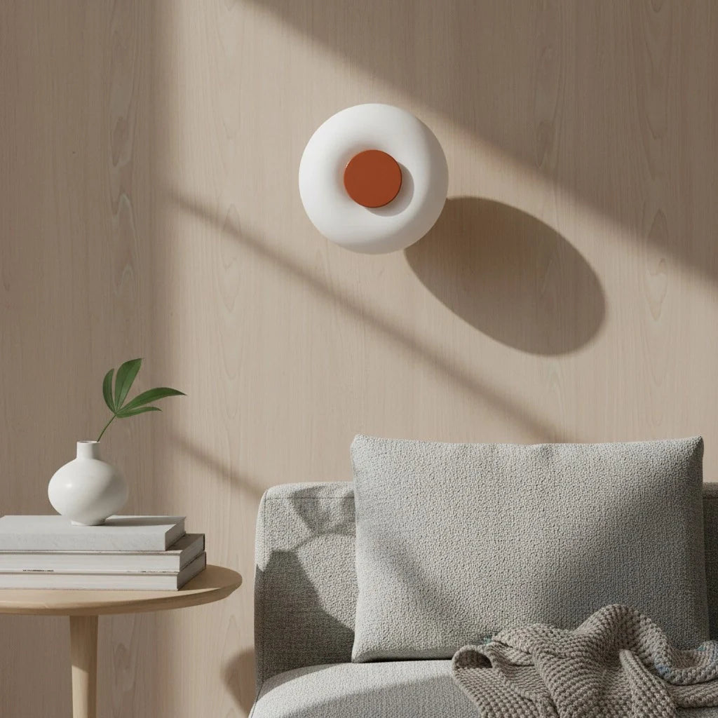 Vorell Minimalist Round Glass Wall Light