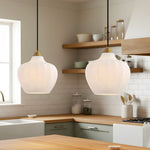 Load image into Gallery viewer, Jemima Retro Ribbed Frosted White Glass Pendant Light